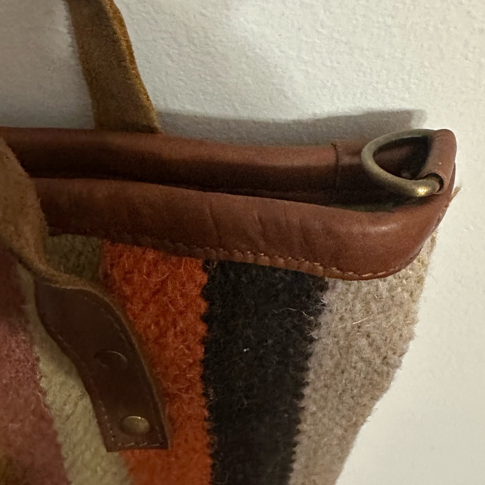 Raj woolen, cotton, leather boho bag tote. Vintage new with tags. Anthropologie - Picture 8 of 9